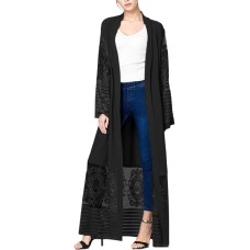 WSPLYSPJY Embroidered Women Open Abaya Muslim Dress Islamic Cardigan Dubai Kaftan Robe