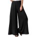 Womens Plus Size Linen Pants Wide Leg Palazzo Trousers High Elastic Waist Flowy Pants Culottes with Pockets