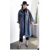 Jofemuho Womens Classic Long Jean Jacket Plus Size Loose Long Sleeve Button Down Denim Jacket Trench Coat