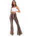 WSPLYSPJY Women's Print Stretch Bell Bottom Flare Palazzo Pants Trousers