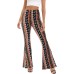 WSPLYSPJY Women's Print Stretch Bell Bottom Flare Palazzo Pants Trousers