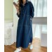  Jofemuho Womens Spring Fall Long Sleeve Denim Dress Maxi Shirt Dress with Split 