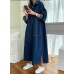  Jofemuho Womens Spring Fall Long Sleeve Denim Dress Maxi Shirt Dress with Split 